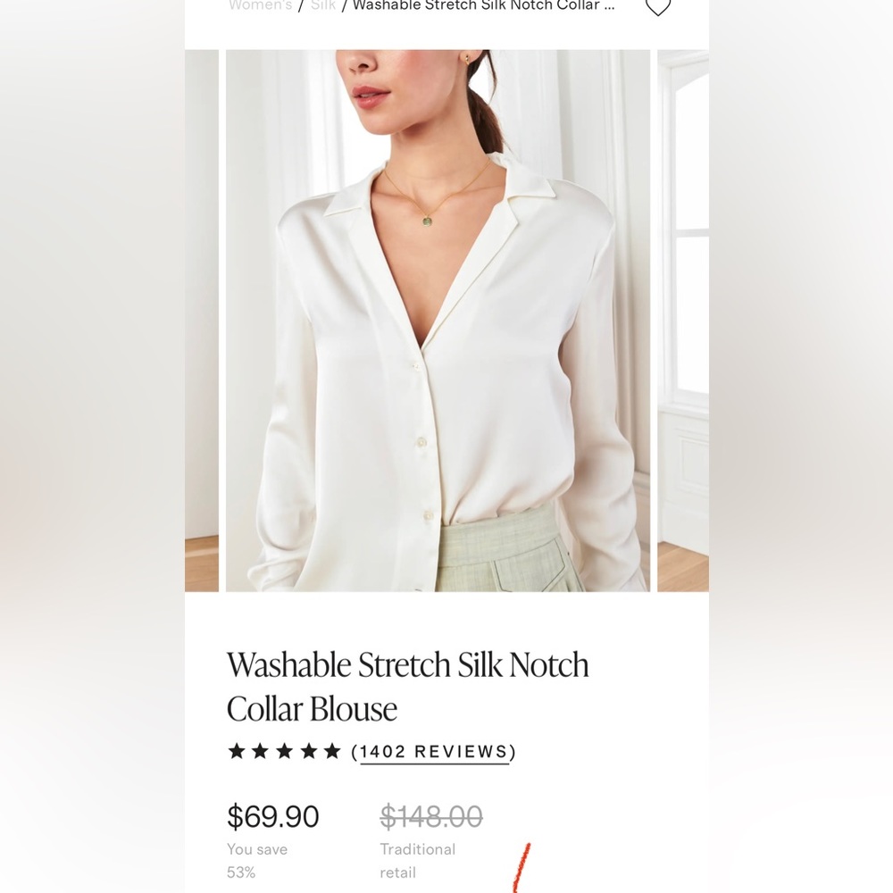 Washable silk stretch blouse